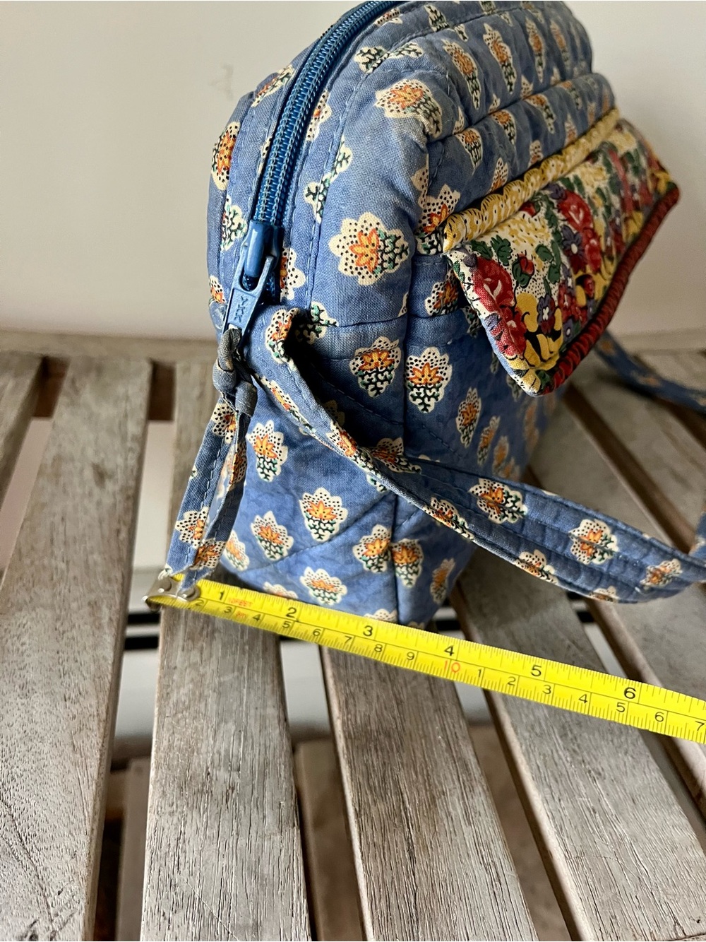 Pierre Deux Quilted Crossbody Bag Blue Floral French Country Vintage - Picture 14 of 15
